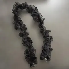 スマホ ショルダー フリル付き 黒 ブラック