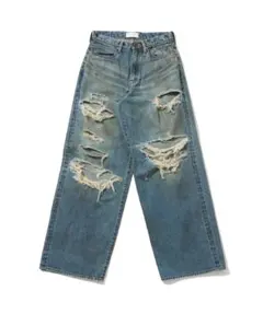 DESTRESSED MODERN DENIM WIDE CUT