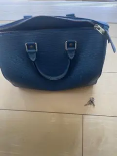 ネイビー エピレザー バッグ 中型
