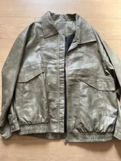 【希少カラー】オリーブグリーン レザー ジャケット
