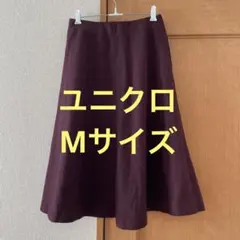 ユニクロ UNIQLO フレア　スカート Mサイズ　レッド　ブラック