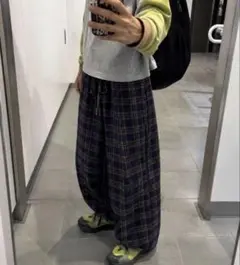 パジャマパンツ チェックパンツ 極太 00s cityboy 美品 レア配色