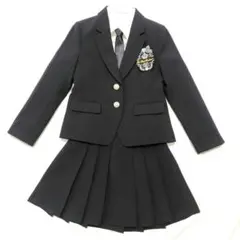 140［キューティリボン］フォーマルスーツセット黒 エンブレム付 卒業式 入学式