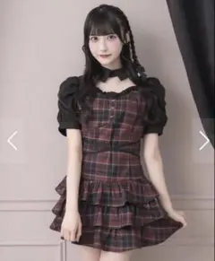 pium カットアウトレイヤードティアードワンピ ピンクチェック - メルカリ