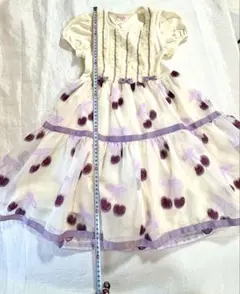 シャーリーテンプルのチェリー柄シフォンフリルワンピースドレス120cm