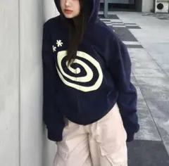 musinsa AMOU Molly Hoodie Zip Up NAVY - メルカリ