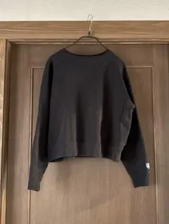 美品　オーシバル　スウェットプルオーバー ブラック　クロップド丈