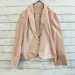 レリアン　テーラードライトジャケットシルク混ピンク 大きいサイズ 日本製