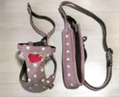 ★RADICA いちご刺繍の水玉ハーネス・リードセット★