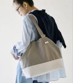 【美品】TOPKAPI リプル リンクル ナイロン 変形 トートバッグ ベージュ