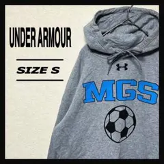 【人気カラー】アンダーアーマー 古着 パーカー サッカーボール センタープリント