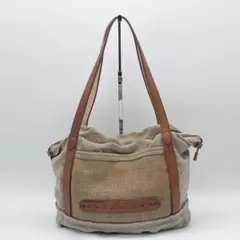 Dakota トートバッグ　肩掛け可　A4 キャンバス　レザー　ベージュ　茶