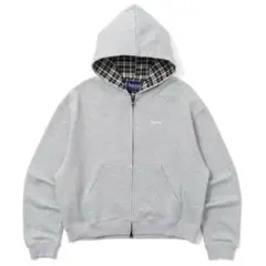 sqoud チェックジップアップパーカー