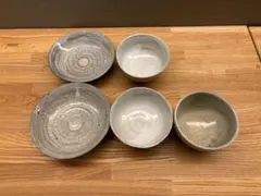 グレー系・皿セット 5個