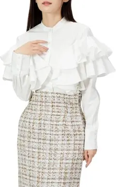 【新品タグ付き】FRAY I.D ラッフルフリルブラウス