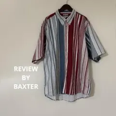REVIEW BY BAXTER ストライプ　シャツ　半袖 メンズ　サイズXXL
