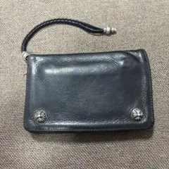 ブラボー様専用CHROME HEARTS 黒レザー 二つ折り財布 - メルカリ