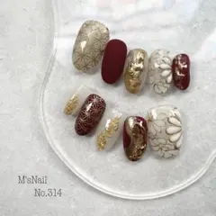 ネイルチップ 成人式ネイル 成人式 振袖 卒業式ネイル 卒業式 袴 和柄 赤