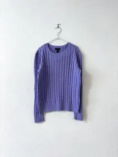 ラルフローレン　ケーブル　パープル　ニット　150