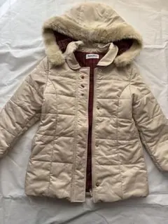 familiar ベージュ ダウンコート フード付き