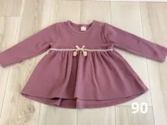 90cm パープル 長袖 フレアトップス