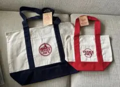 新品未使用Trader Joe’s トートバッグ　レッド　ネイビー　2点
