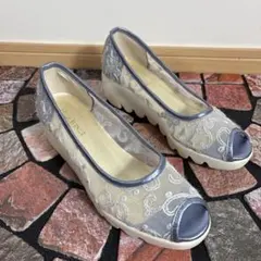 HILLS AVENUE レディース オープントゥ パンプス 刺繍のサムネイル