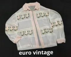 ユーロヴィンテージ ブラウス シャツ 刺繍 ヴィンテージブラウス ステッチ