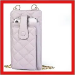 スマホショルダー スマホポーチ パステル 紫 キルティング 可愛い お洒落
