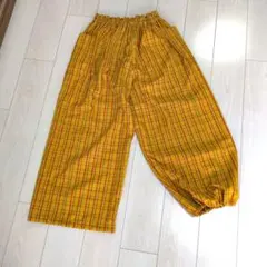 着物リメイクワイドパンツ・モンペパンツ　手作り1点物