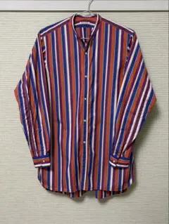 HEUGN Stripe Rod Band Collar Shirt 2 - メルカリ