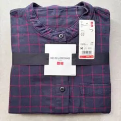 【新品】ユニクロ イネス フランネルパジャマ M チェック 部屋着 長袖 短パンのサムネイル