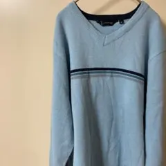 ⑥ブルー系のセーター　ニット メンズM