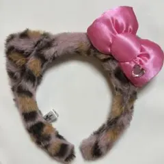 usj キティ ヒョウ柄 ピンク カチューシャ
