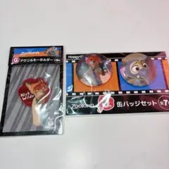 ズートピア ニック・ワイルド アクリルキーホルダーと缶バッジセット