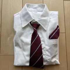 110サイズ ホワイトシャツ ネクタイ付き