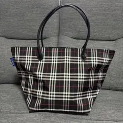 Burberry BLUE LABEL チェック柄舟形トートバッグ
