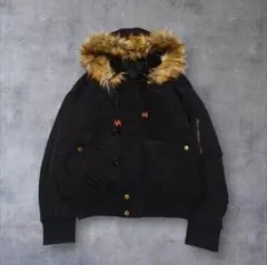 00s ファー フライトジャケット N2B グランジ 平成 y2k 黒 グランジ