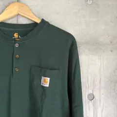 Carhartt カーハート ロングスリーブ ロンT ヘンリーネック カーキのサムネイル