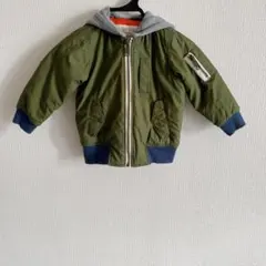 【SUNNY BOY 】中綿ジャケット　MAー1風　カーキ　フード付　男の子