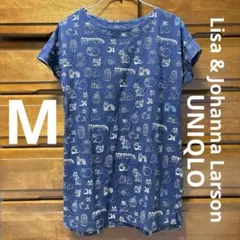 リサラーソン Lisa&Johanna Larsonネイビー 半袖チュニック M