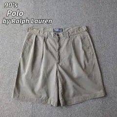 90s ラルフローレン チノ ハーフパンツ ツータック チノショーツ W36