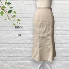 インディヴィ　INDIVI　未使用タグ付　ロングスカート　台形　タイト
