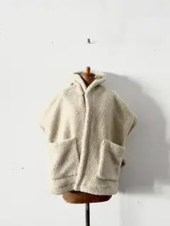 【美品】ORCIVAL　ボア フードポンチョ アイボリー　FREE