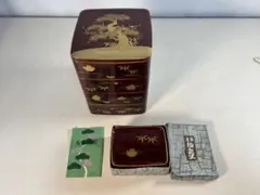 輪島塗の木製朱塗 松竹梅金蒔絵 4段重箱&銘々皿5枚揃い - メルカリ