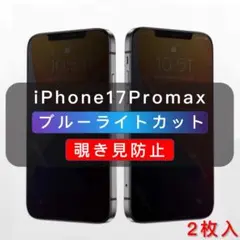 iPhone17Promax 覗き見防止フィルム ブルーライトカット 高品質2枚