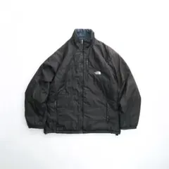 ザノースフェイス　刺繍ロゴ　中綿ジャケット　ライトライダー　黒　L古着