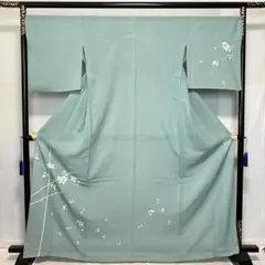 D17 夏着物　訪問着　花模様　銀彩　絽　正絹　着物　極美品のサムネイル