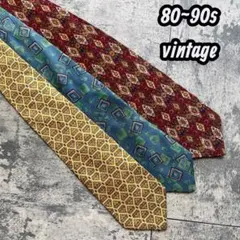 80~90s ヴァレンティノ 他 メンズ ネクタイ まとめ売り 3点セットのサムネイル