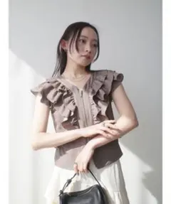 ラグナムーン ダブルジップブラウス シャツ ベージュ - メルカリ